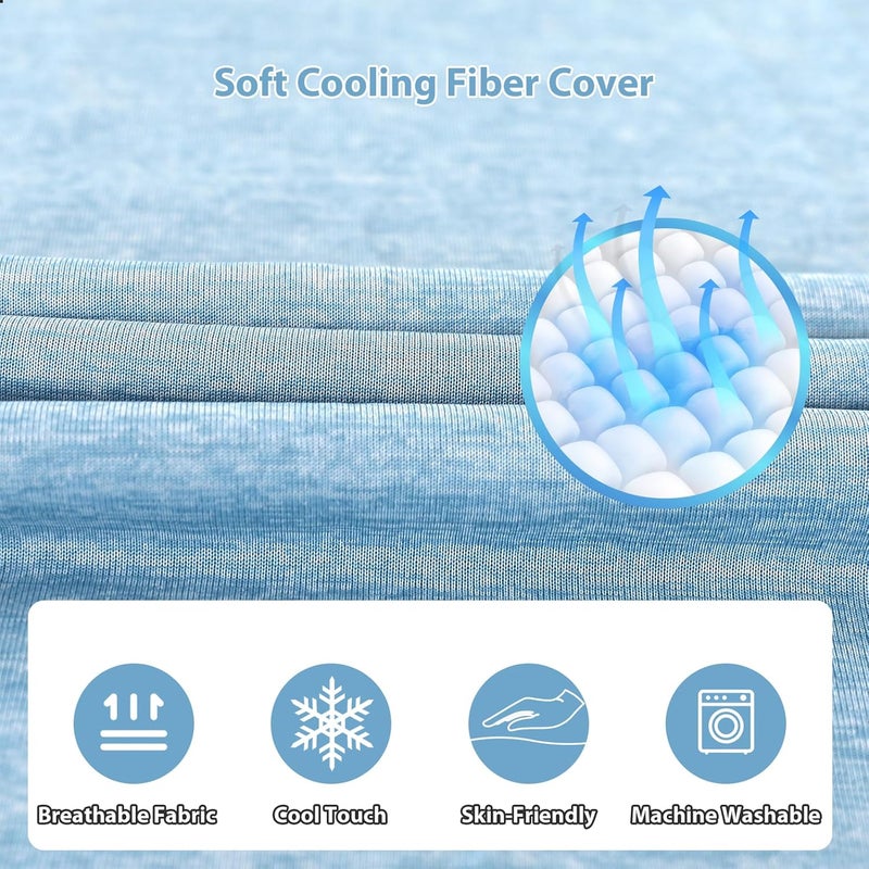 Amagoing Cooling Pregnancy Pillow for Sleeping, U Shaped Maternity Full Body Pillow for Women with Hip, Leg, Back Pain Support, Removable Cooling Cover Included (Light Blue) - Image 2